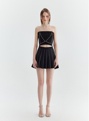 VELA PLEATED SKIRT (BLACK)