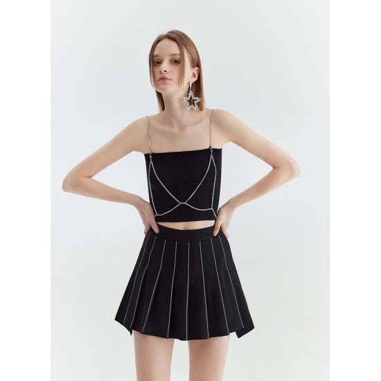 VELA PLEATED SKIRT (BLACK)