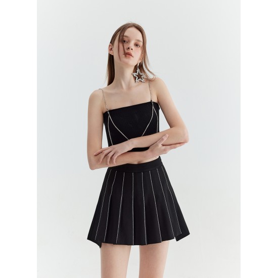 VELA PLEATED SKIRT (BLACK)