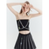 VELA PLEATED SKIRT (BLACK)