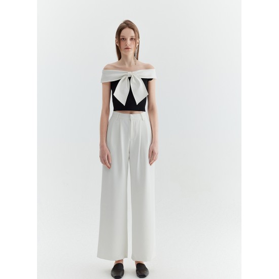 PORTIA BOWTIE TOP (BLACK AND IVORY)