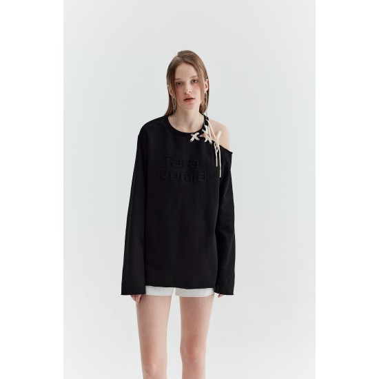 Rumia LACE-UP SWEATSHIRT (BLACK)