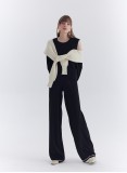 LAYERED KNIT JUMPER (BLACK/IVORY)