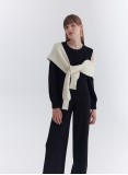 LAYERED KNIT JUMPER (BLACK/IVORY)