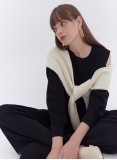 LAYERED KNIT JUMPER (BLACK/IVORY)