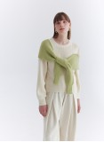 LAYERED KNIT JUMPER (IVORY/GREEN)