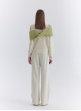 LAYERED KNIT JUMPER (IVORY/GREEN)