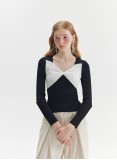 ZULMA BOWTIE KNIT (BLACK AND WHITE)