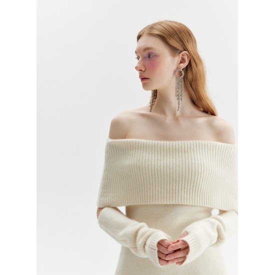 FINGERLESS MOHAIR KNIT (IVORY)