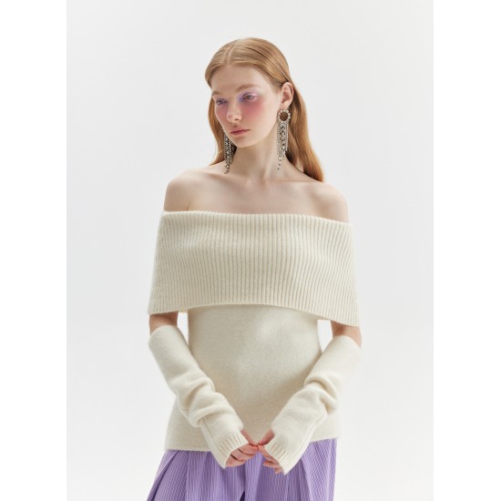 FINGERLESS MOHAIR KNIT (IVORY)