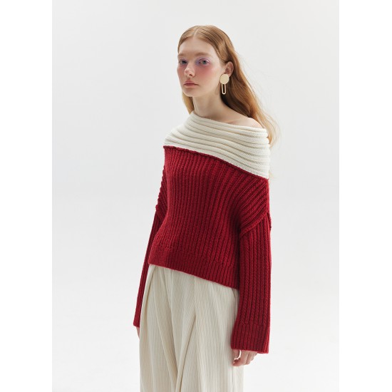 H&m red off 2025 the shoulder sweater