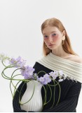 UNMUTE OFF-SHOULDER KNIT (BLACK AND IVORY)