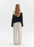 UNMUTE OFF-SHOULDER KNIT (BLACK AND IVORY)