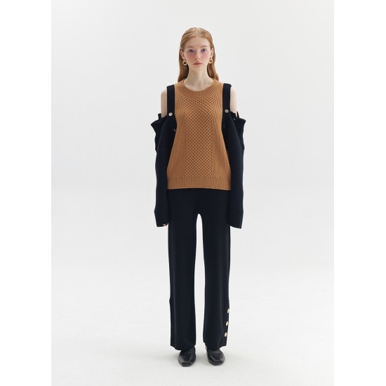 HALIMA KNIT JUMPER (CAMEL AND BLACK)