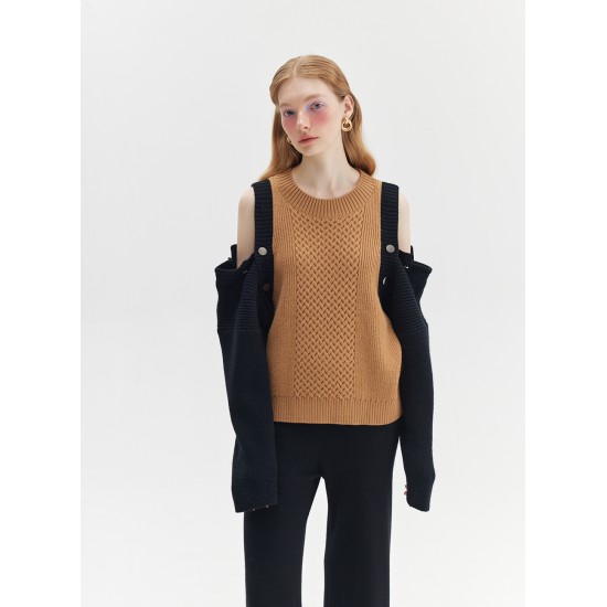 HALIMA KNIT JUMPER (CAMEL AND BLACK)