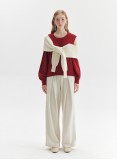 LAYERED KNIT JUMPER (RED/IVORY)