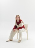 LAYERED KNIT JUMPER (RED/IVORY)