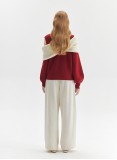 LAYERED KNIT JUMPER (RED/IVORY)