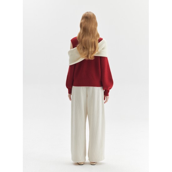 LAYERED KNIT JUMPER (RED/IVORY)