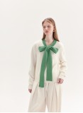 LOUISA WOOL JUMPER (GREEN AND IVORY)