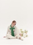 LOUISA WOOL JUMPER (GREEN AND IVORY)