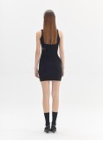 SLEEVELESS KNIT DRESS (BLACK)