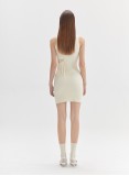 SLEEVELESS KNIT DRESS (CREAM)