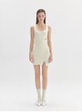 SLEEVELESS KNIT DRESS (CREAM)