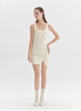 SLEEVELESS KNIT DRESS (CREAM)