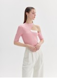 CUTOUT KNIT TOP (PINK)