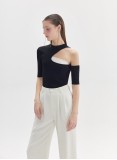 CUTOUT KNIT TOP (BLACK)