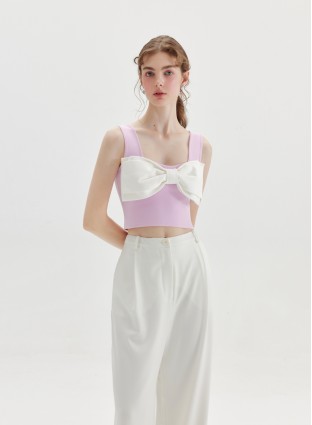 LARCH BOWTIE TOP (PINK)