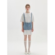 TIKI T-SHIRT DRESS (WHITE AND DENIM)