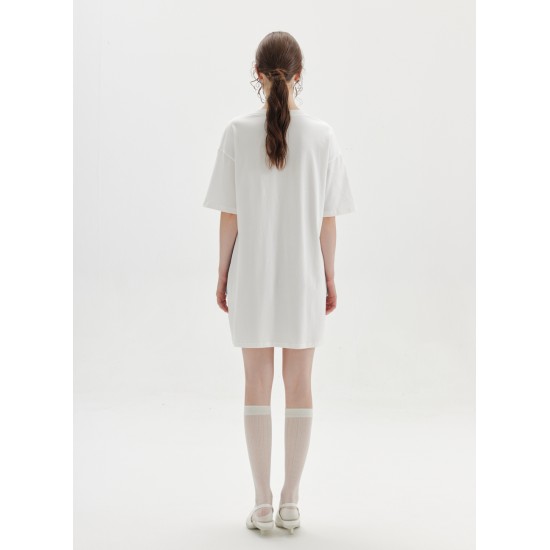 TIKI T-SHIRT DRESS (WHITE AND DENIM)