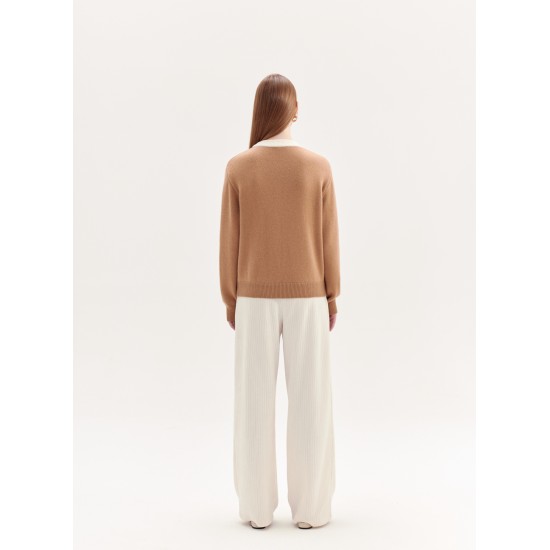 LOUISA WOOL JUMPER (CAMEL AND IVORY)