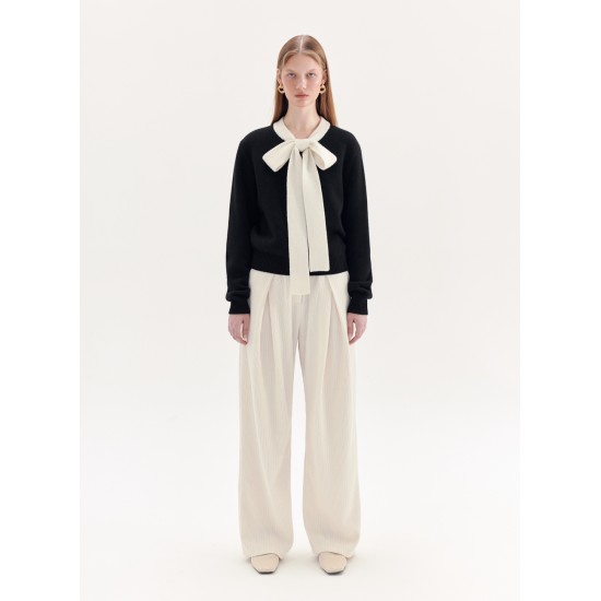 LOUISA WOOL JUMPER (BLACK AND IVORY)