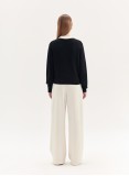 LOUISA WOOL JUMPER (BLACK AND IVORY)