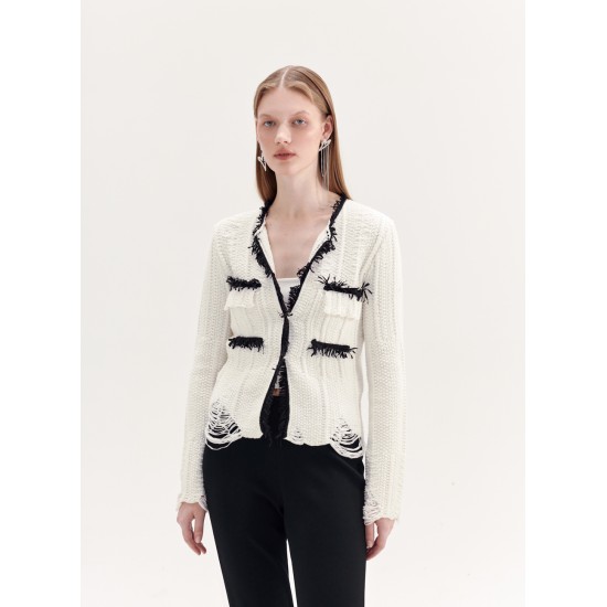 SIMONE KNITTED CARDIGAN (WHITE)