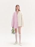 TANIA WOOL CARDIGAN (PINK AND IVORY)