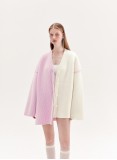 TANIA WOOL CARDIGAN (PINK AND IVORY)