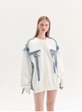 MARCUS DENIM SWEATSHIRT (WHITE AND DENIM)