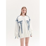 MARCUS DENIM SWEATSHIRT (WHITE AND DENIM)