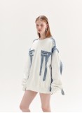 MARCUS DENIM SWEATSHIRT (WHITE AND DENIM)