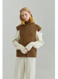 PAISLEY TURTLENECK JUMPER (CAMEL AND WHITE)