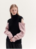 PAISLEY TURTLENECK JUMPER (PINK AND BLACK)