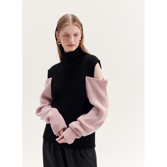 PAISLEY TURTLENECK JUMPER (PINK AND BLACK)