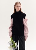 PAISLEY TURTLENECK JUMPER (PINK AND BLACK)