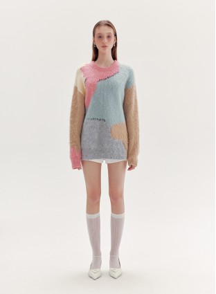 LINDON KNITTED JUMPER (PINK MULTICOLOUR)