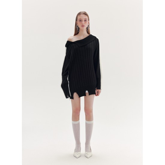 FLORENCE KNITTED JUMPER (BLACK AND WHITE)