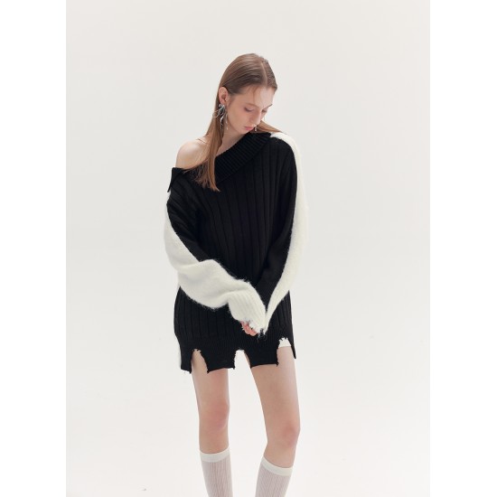 FLORENCE KNITTED JUMPER (BLACK AND WHITE)